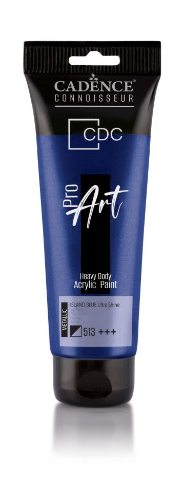 PROART HEAVY BODY  METALİK ULTRA PARLAK AKRİLİK BOYA PRD-513 ADA MAVİSİ 120ML