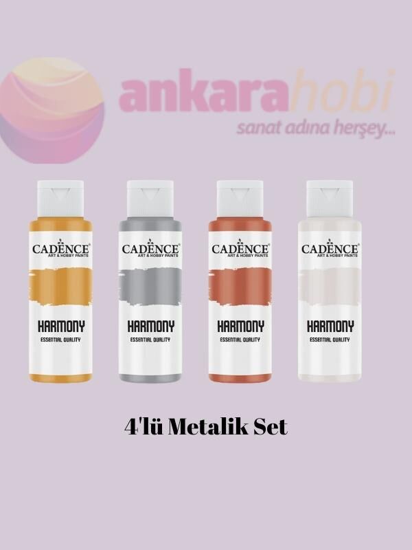 HARMONY AKRİLİK BOYA 4'LÜ METALİK SET 59 ML