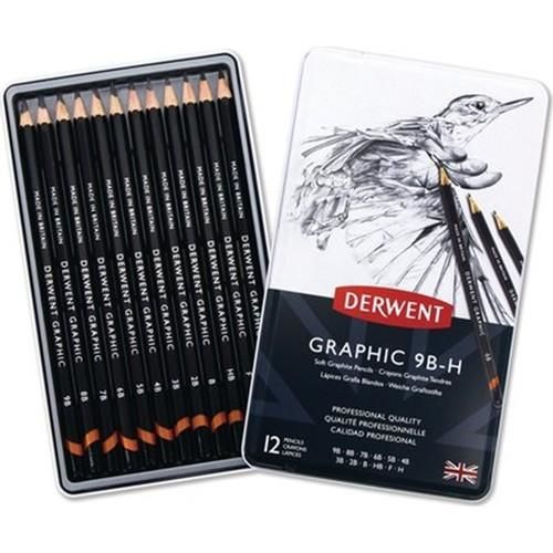 DERWENT GRAPHIC PENCIL SOFT 12'Lİ METAL KUTU (SKETCHING)