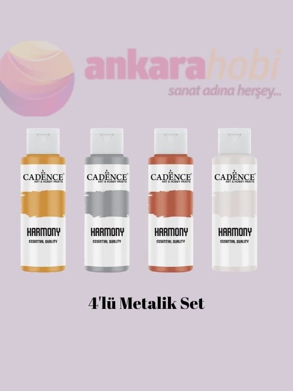 HARMONY AKRİLİK BOYA 4'LÜ METALİK SET 120 ML