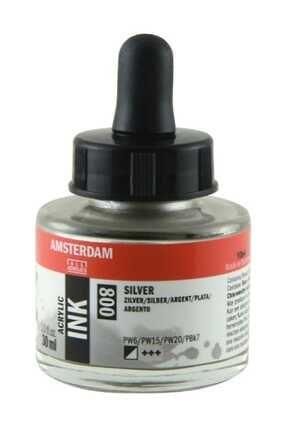 AMSTERDAM AKRİLİK MÜREKKEP 30 ML SILVER