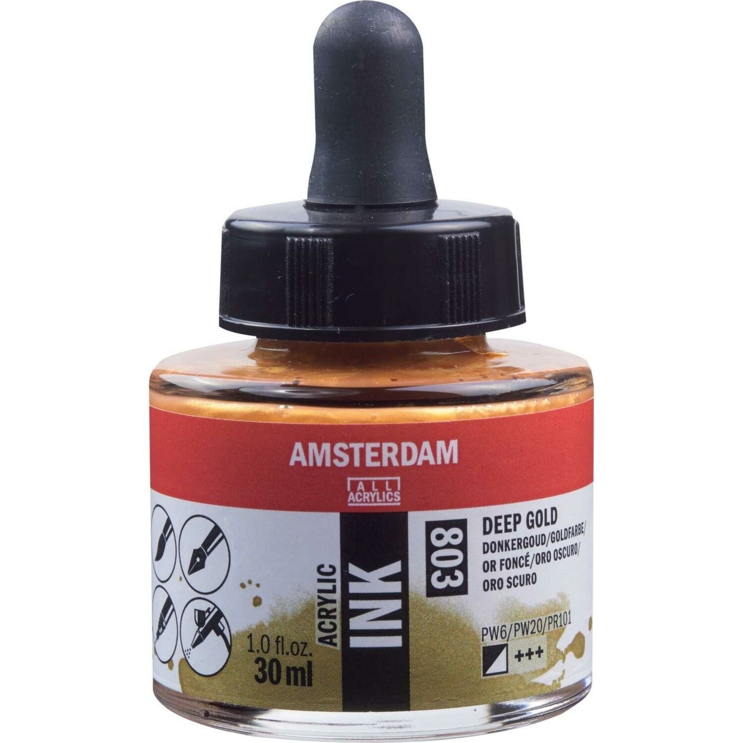 AMSTERDAM AAC INK 30ML DEEP GOLD