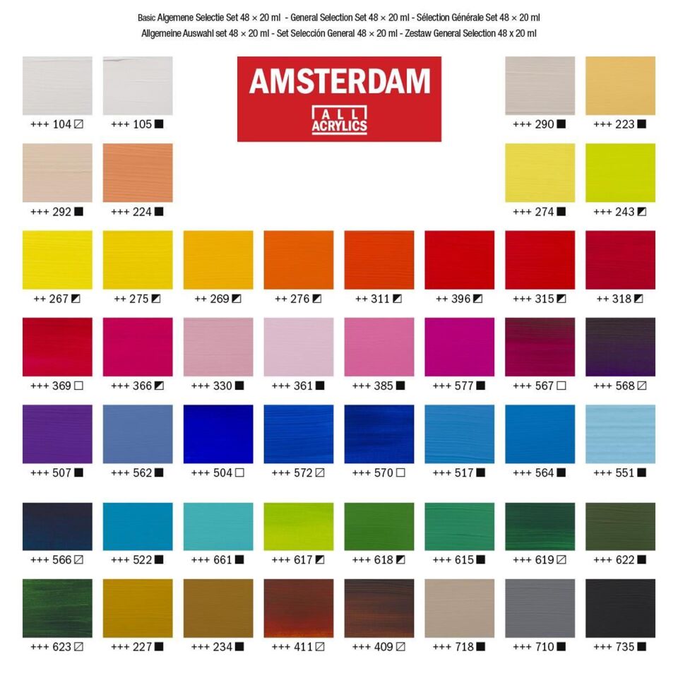 AMSTERDAM AKRİLİK BOYA SETİ 48 X 20 ML